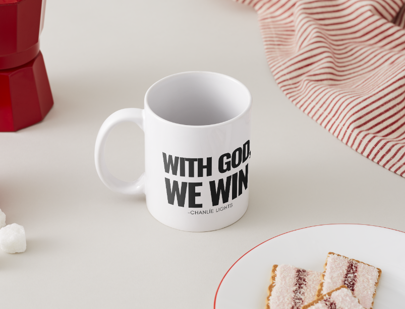 With God We Win Mug - BLACK