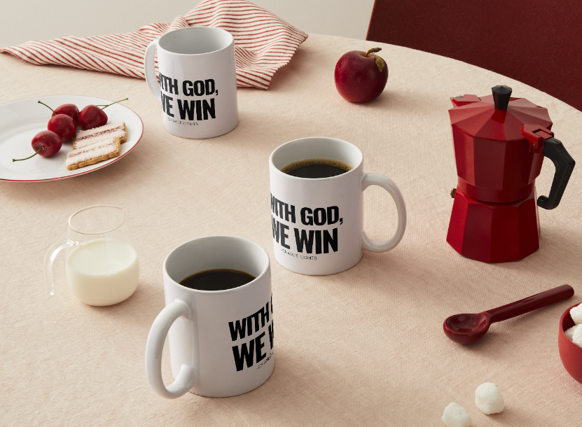 With God We Win Mug - BLACK