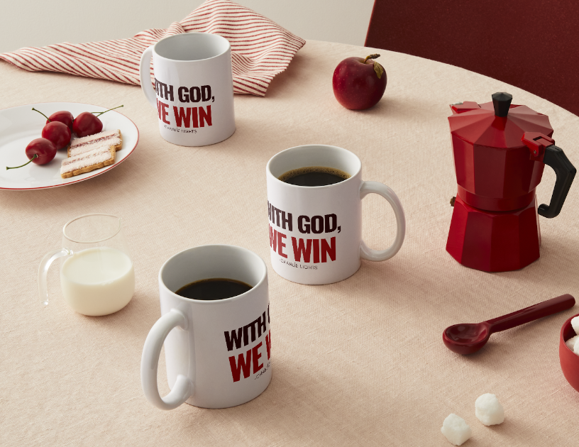 With God We Win Mug - RED
