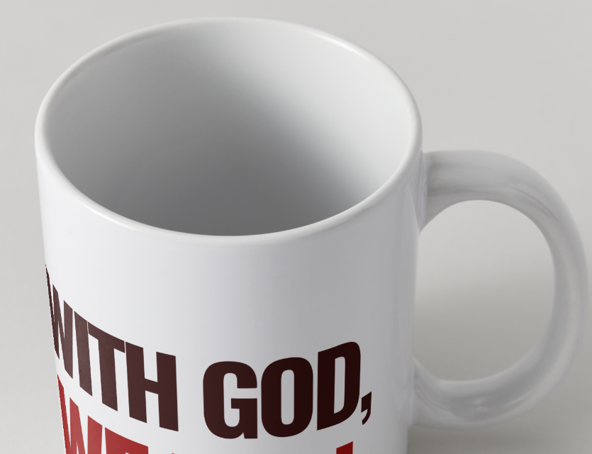 With God We Win Mug - RED