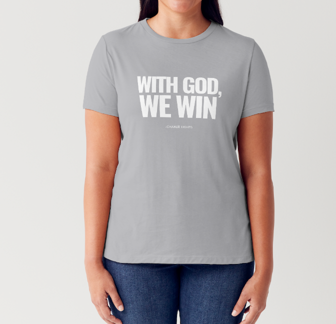 WITH GOD WE WIN TEE β Gray (Adults)
