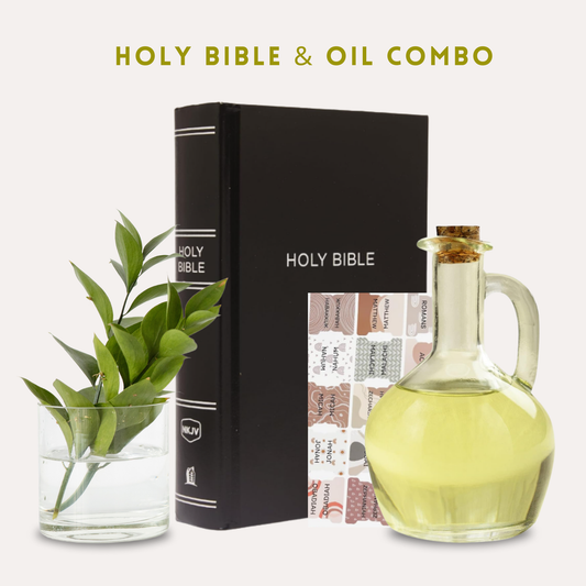 The Holy Bible & Oil Bundle (With Tabs)