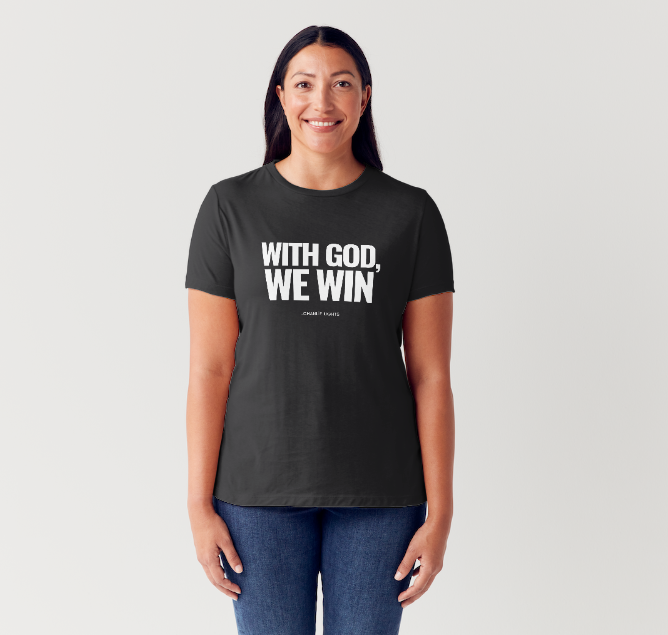 WITH GOD WE WIN TEE – Black (Adults)