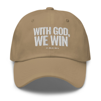WITH GOD WE WIN VICTORY HAT MULTI COLORS (WHITE TEXT)