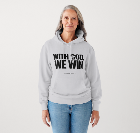 WITH GOD WE WIN Hoodie – GRAY-BLACK (Adults)