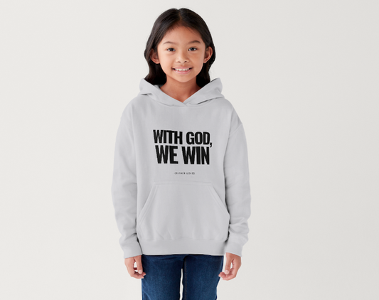 WITH GOD WE WIN Hoodie – GRAY (Youth)
