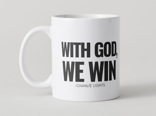 With God We Win Mug - BLACK