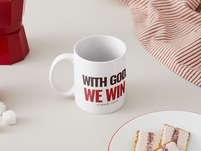 With God We Win Mug - RED