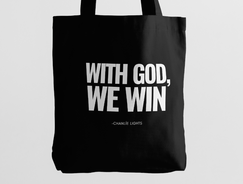 WITH GOD WE WIN - TOTE SHOPPING BAG